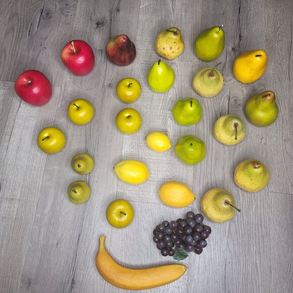 Large Assortment Of Artificial Fruits Including Apples Pears Lemons & Grapes - Picture 5 of 16